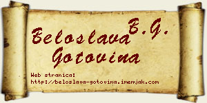 Beloslava Gotovina vizit kartica